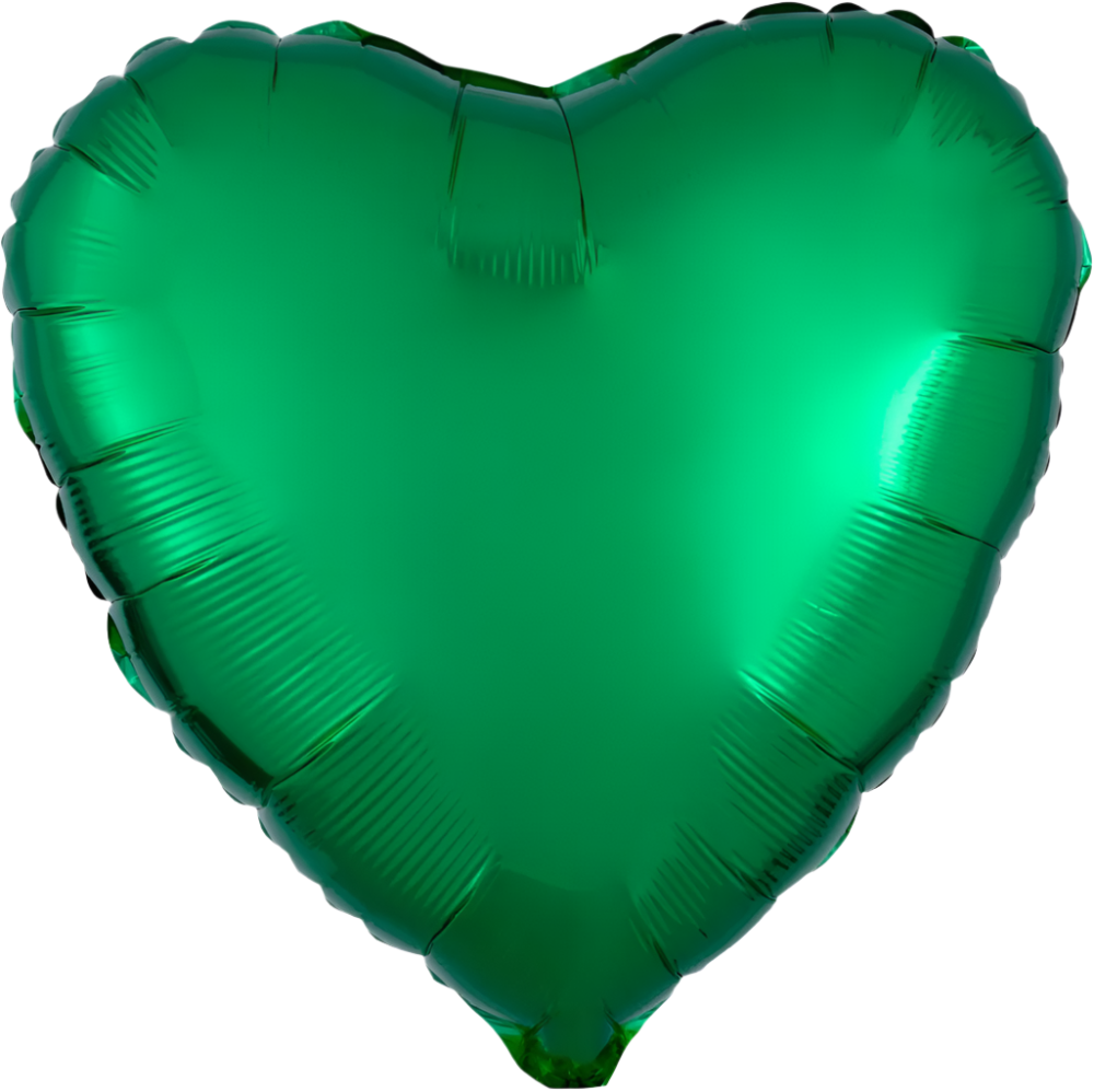 Corazón Metálico Verde (dos tamaños)