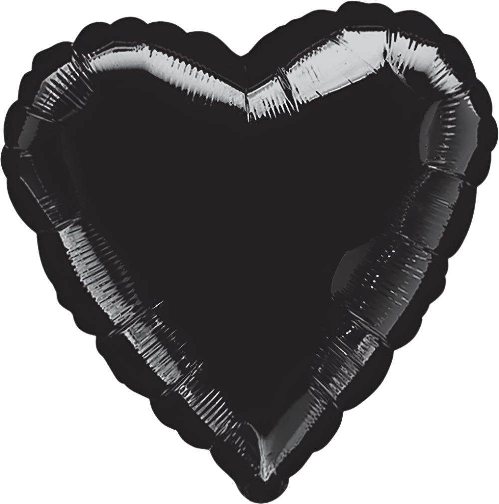 Corazón Negro Brillante (dos tamaños)