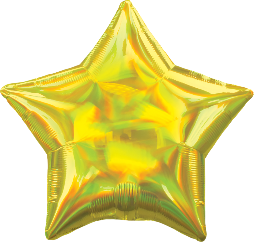 Estrella iridescent yellow (dos tamaños)