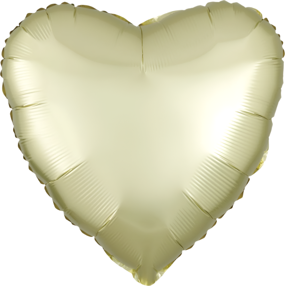 Corazón satin luxe pastel yellow (dos tamaños)