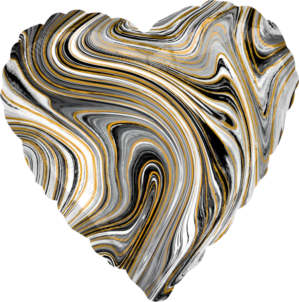 Corazón Marblez Black (dos tamaños)