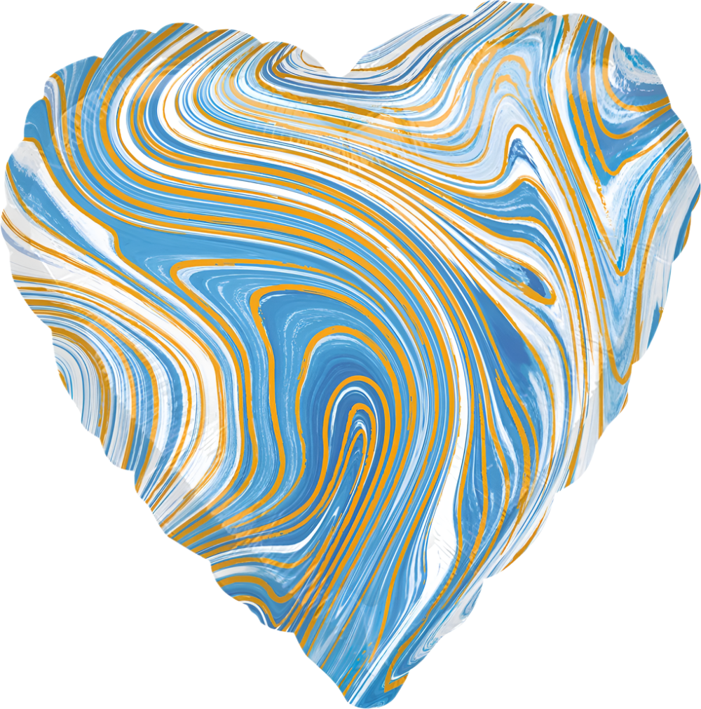 Corazón Marblez blue (dos tamaños)