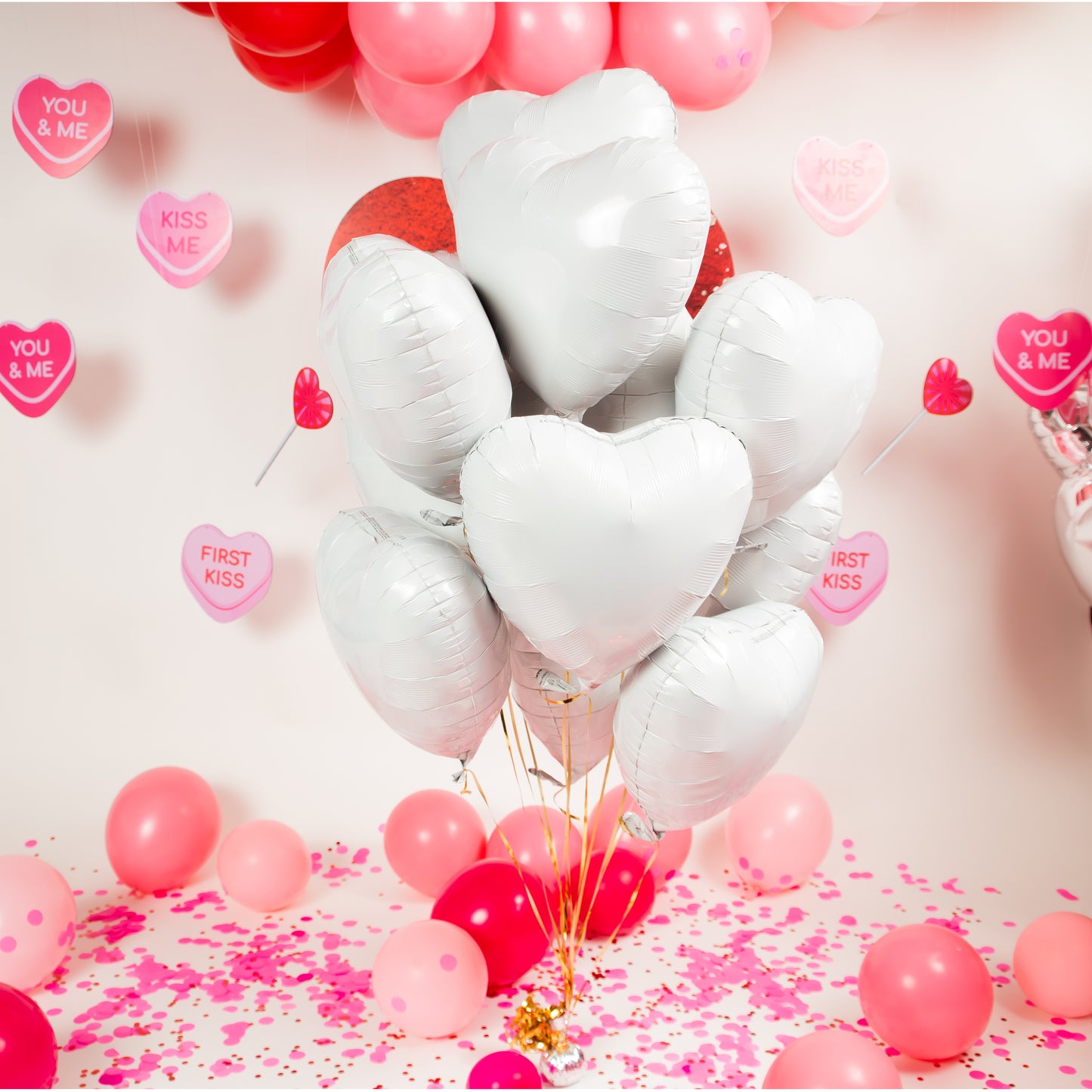 Ramillete corazones blancos