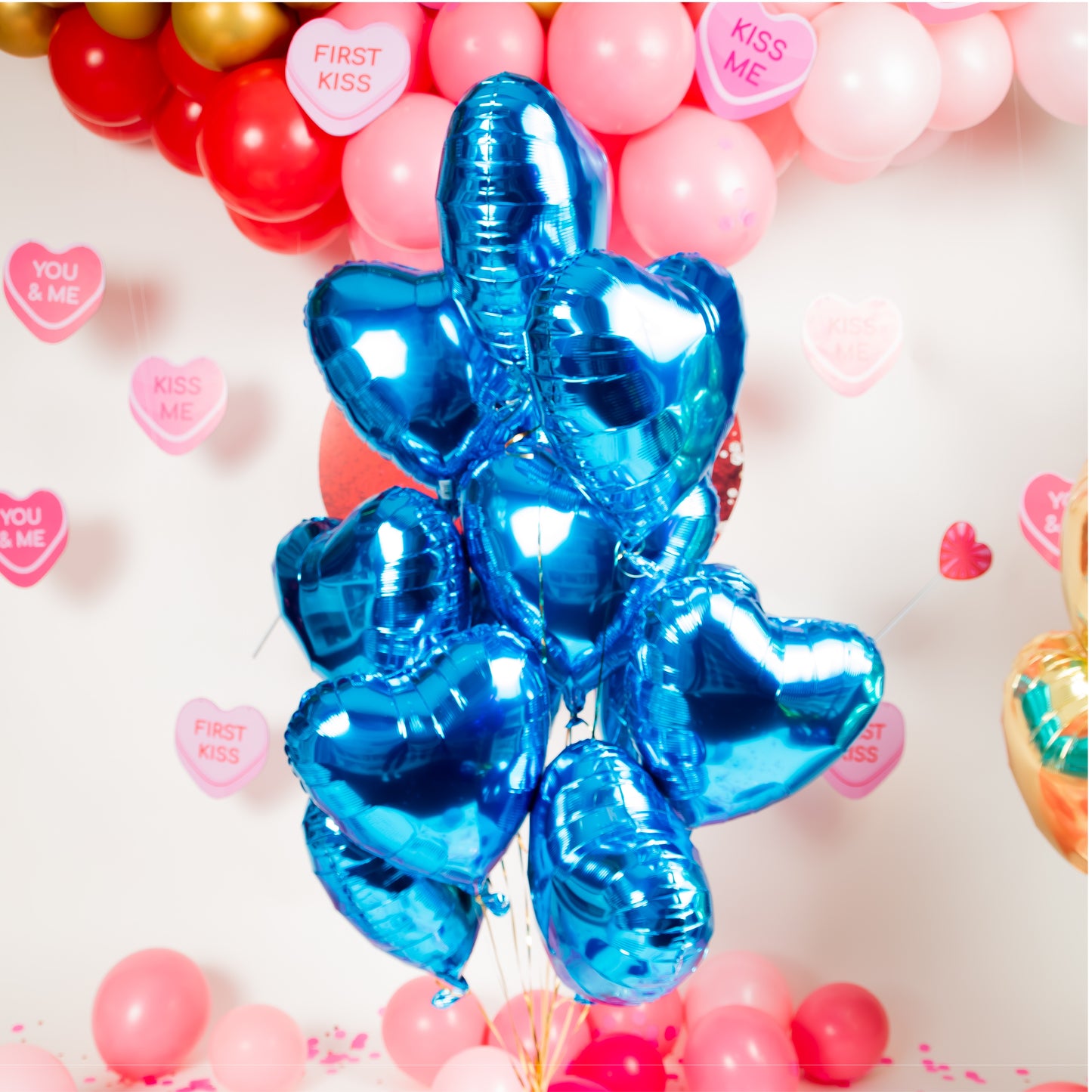 Ramillete corazones azules