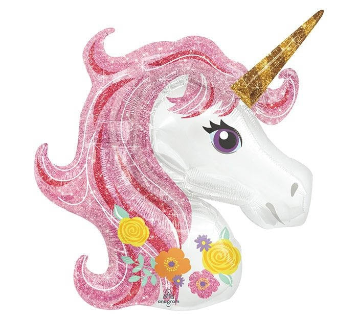 Cabeza de Unicornio con Flores