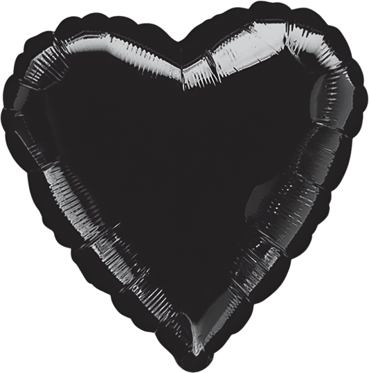 Corazón Negro Brillante (dos tamaños)