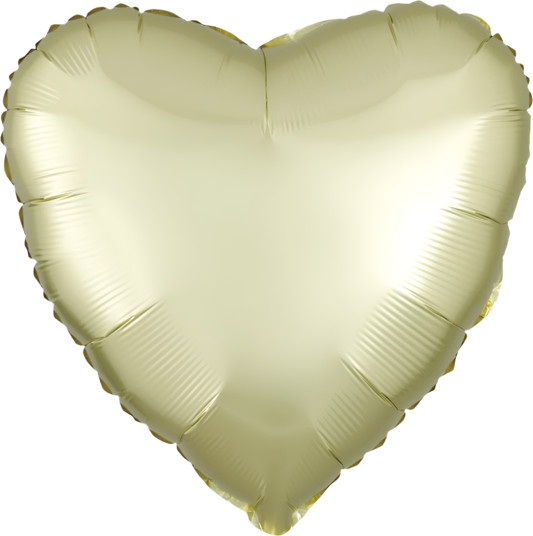 Corazón satin luxe pastel yellow (dos tamaños)