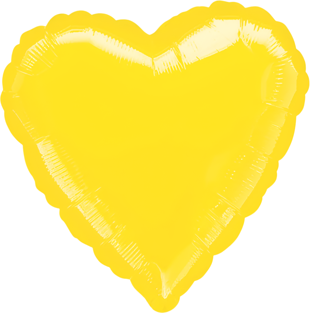 Corazón Amarillo Metálico (dos tamaños)