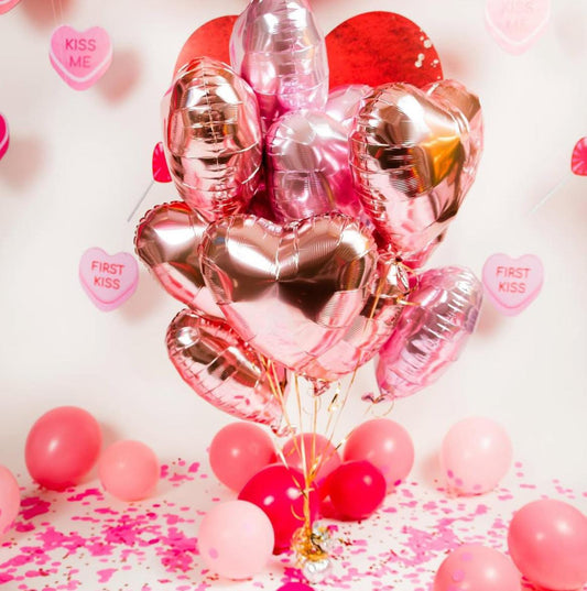 Globo corazon rose gold