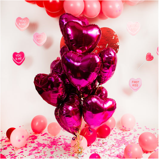 Ramillete corazones fiusha
