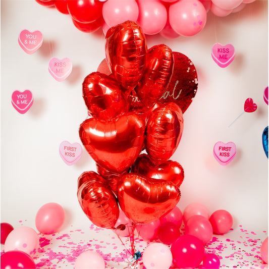 Ramillete corazones rojos