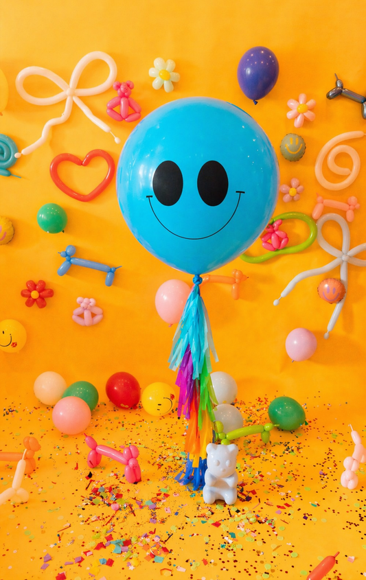 Burbuja happy face azul