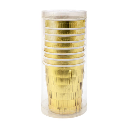 Gold Fringe Party Cups (8)