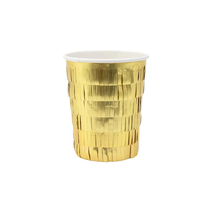 Gold Fringe Party Cups (8)