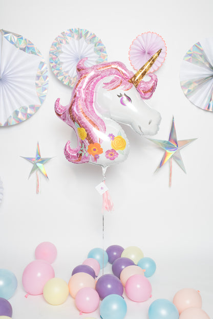Cabeza de Unicornio con Flores