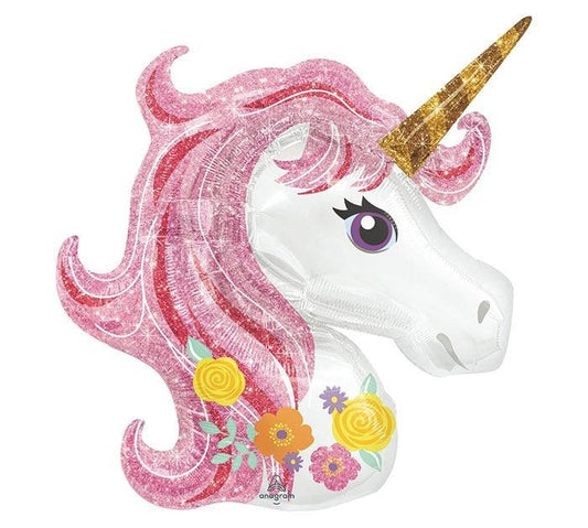 Cabeza de Unicornio con Flores